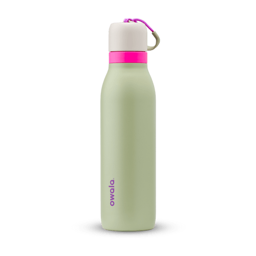 Owala green and pink 18oz FreeSip Twist stainless steel water bottle